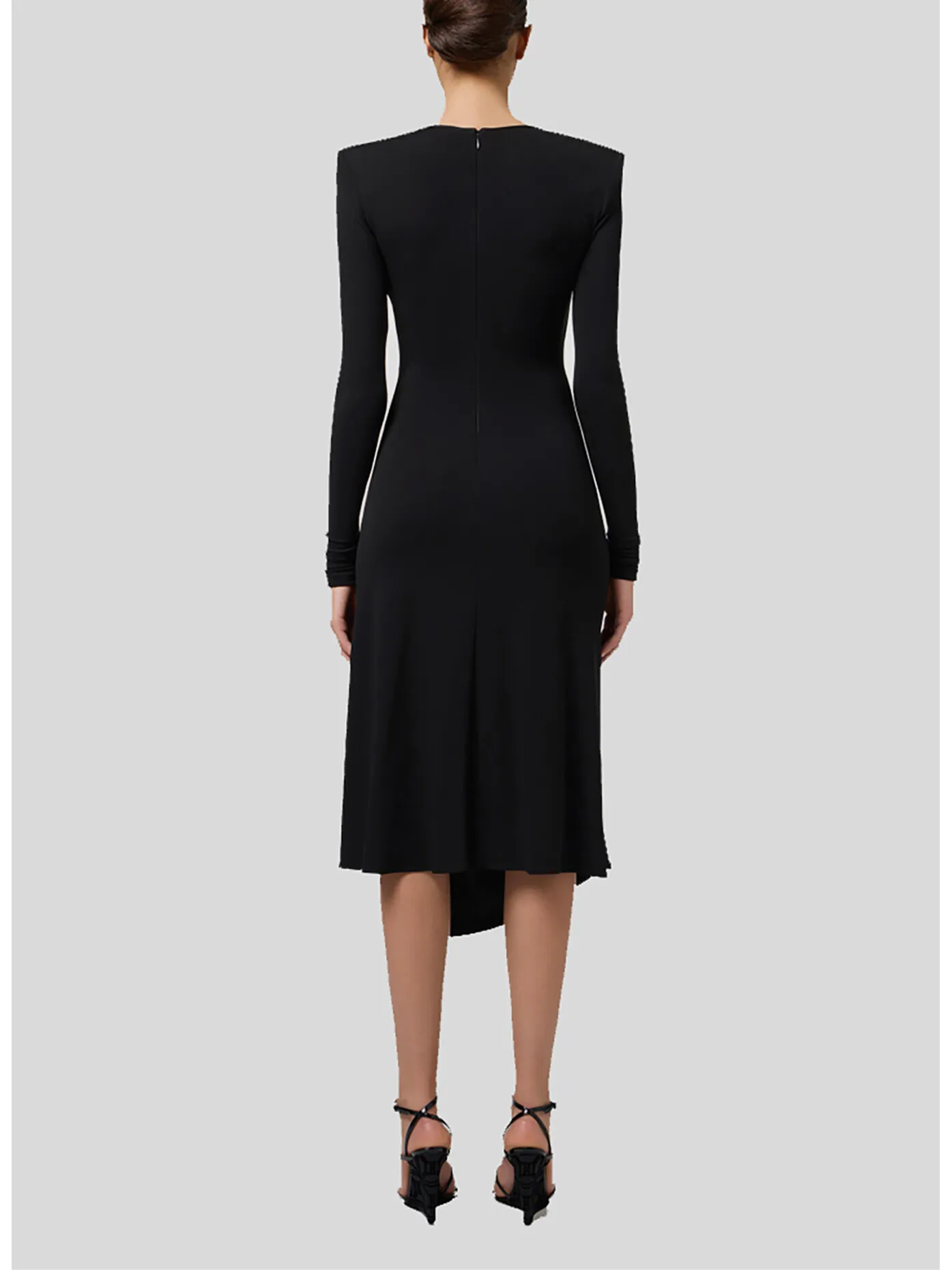     -ELISABETTA FRANCHI    -ABITO MIDI DRAPPEGGIATO CON COLLANA-