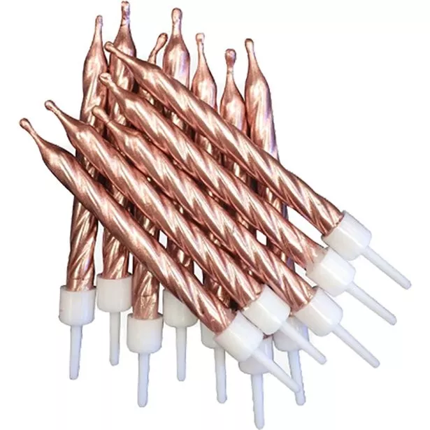 12 candeline rosa oro metallizzato