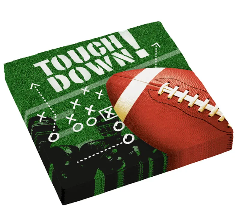 16 tovaglioli da calcio touchdown 33x33 cm
