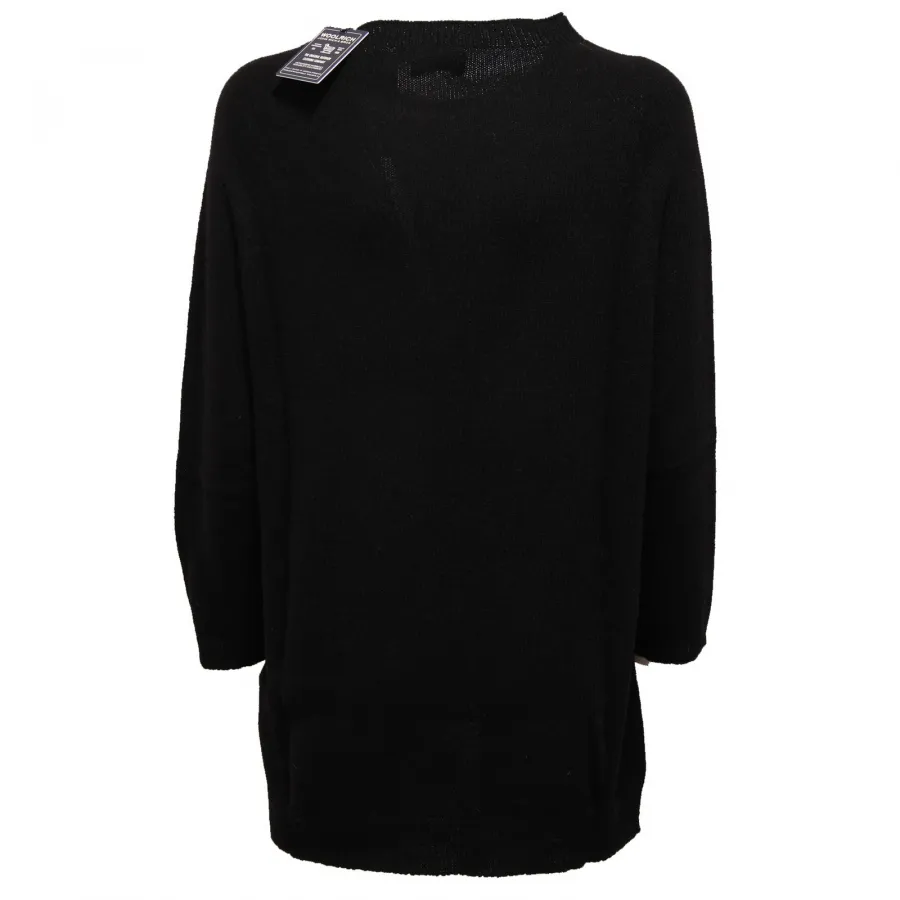 3469K maglione overlong donna WOOLRICH black wool sweater woman