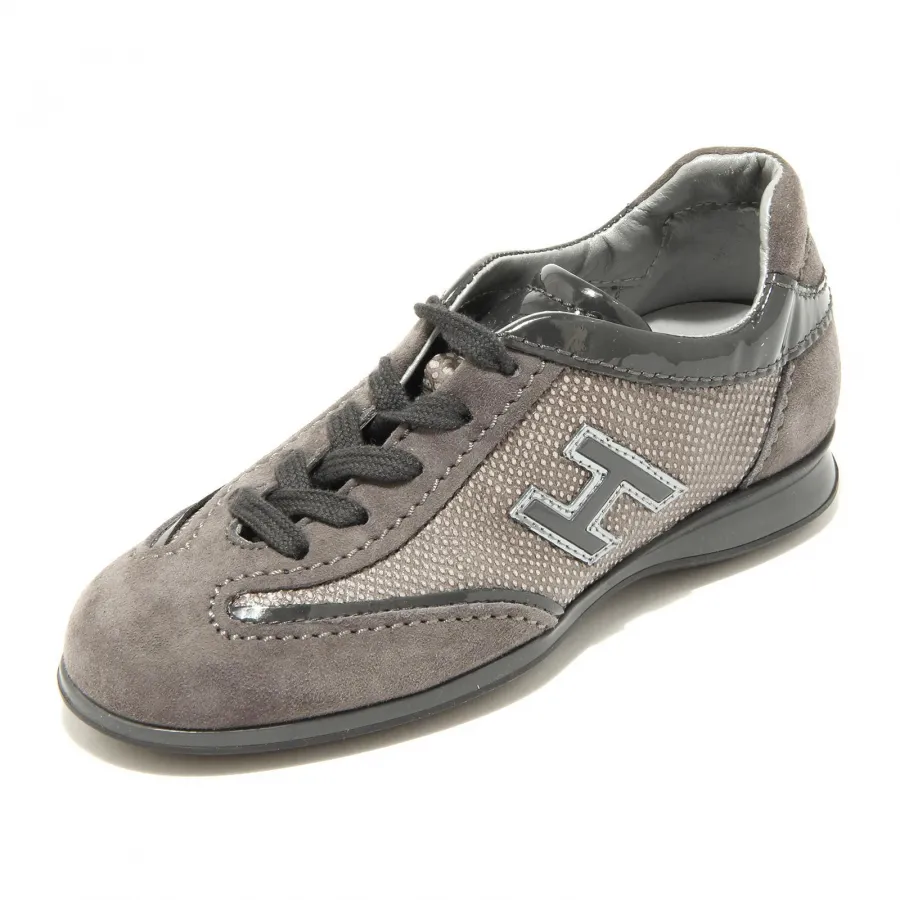 5244G sneaker bimba colore piombo catrame HOGAN JUNIOR olympia mod allacciato in