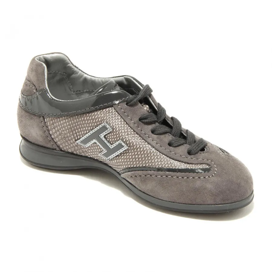 5244G sneaker bimba colore piombo catrame HOGAN JUNIOR olympia mod allacciato in