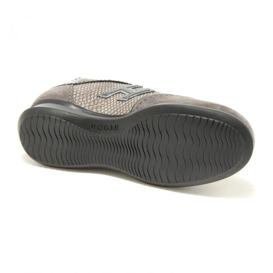 5244G sneaker bimba colore piombo catrame HOGAN JUNIOR olympia mod allacciato in