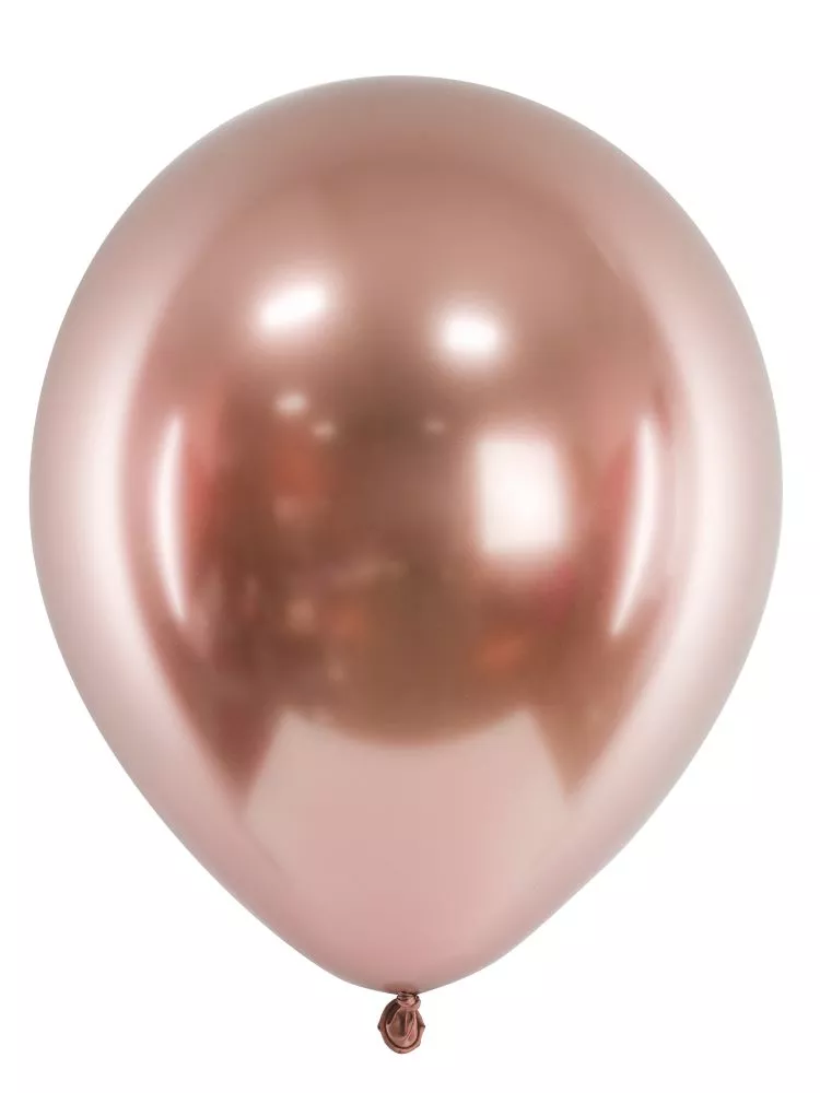 6 palloncini in raso lucido oro rosa 27,5 cm