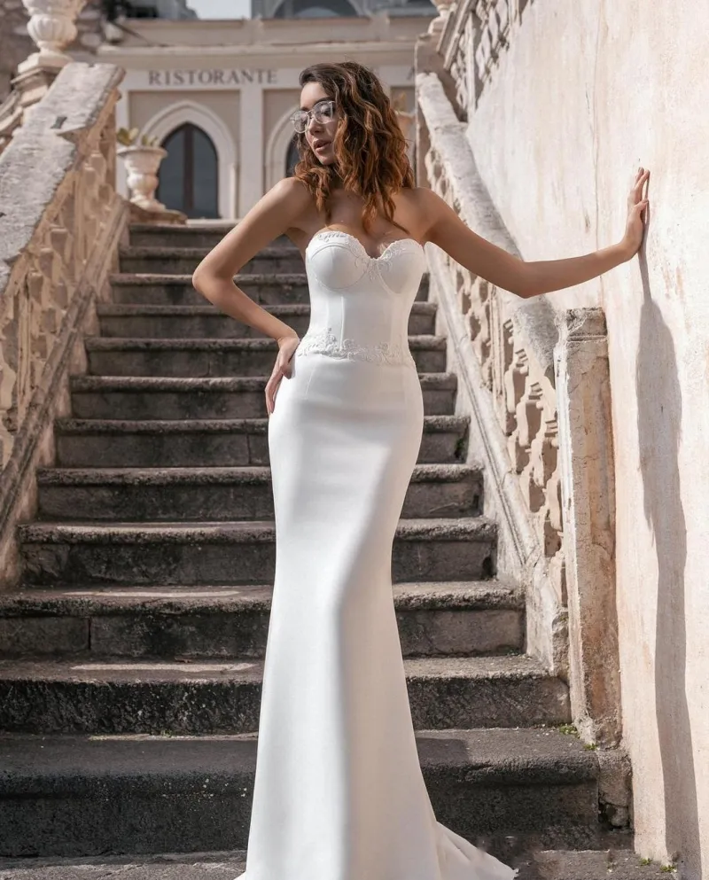Abiti da sposa vintage a sirena con giacca e gonna rimovibili 2022 L