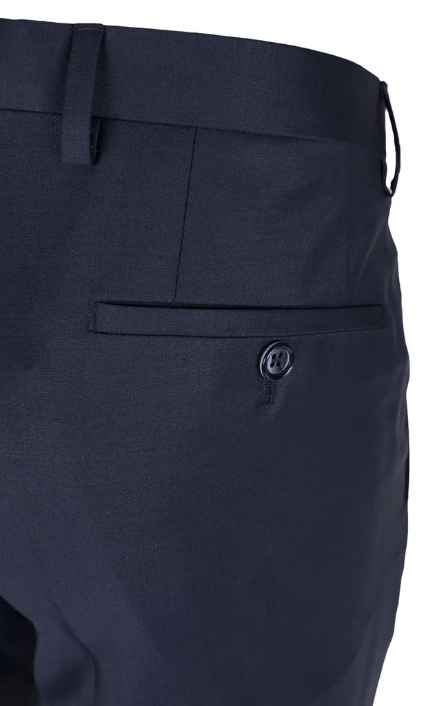 Abito blu scuro slim fit con gilet roy robson in lana stretch