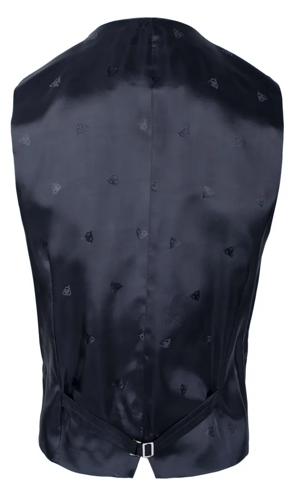 Abito blu scuro slim fit con gilet roy robson in lana stretch