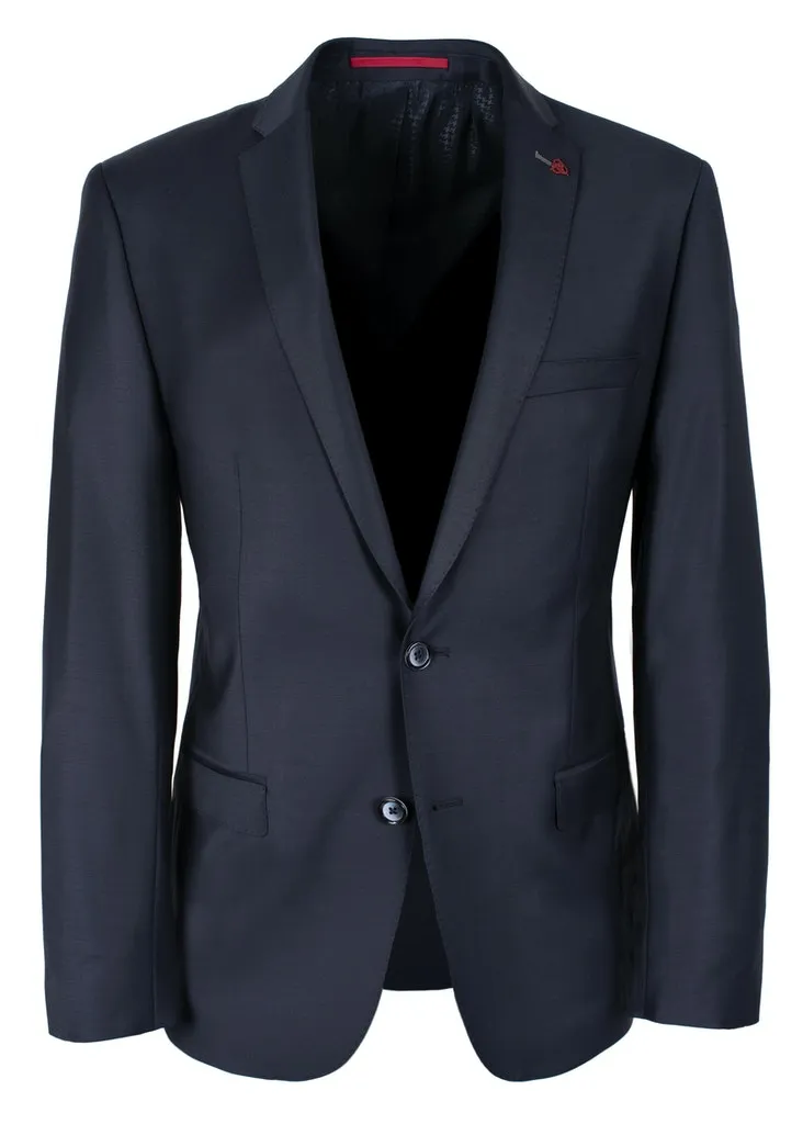 Abito blu scuro slim fit con gilet roy robson in lana stretch
