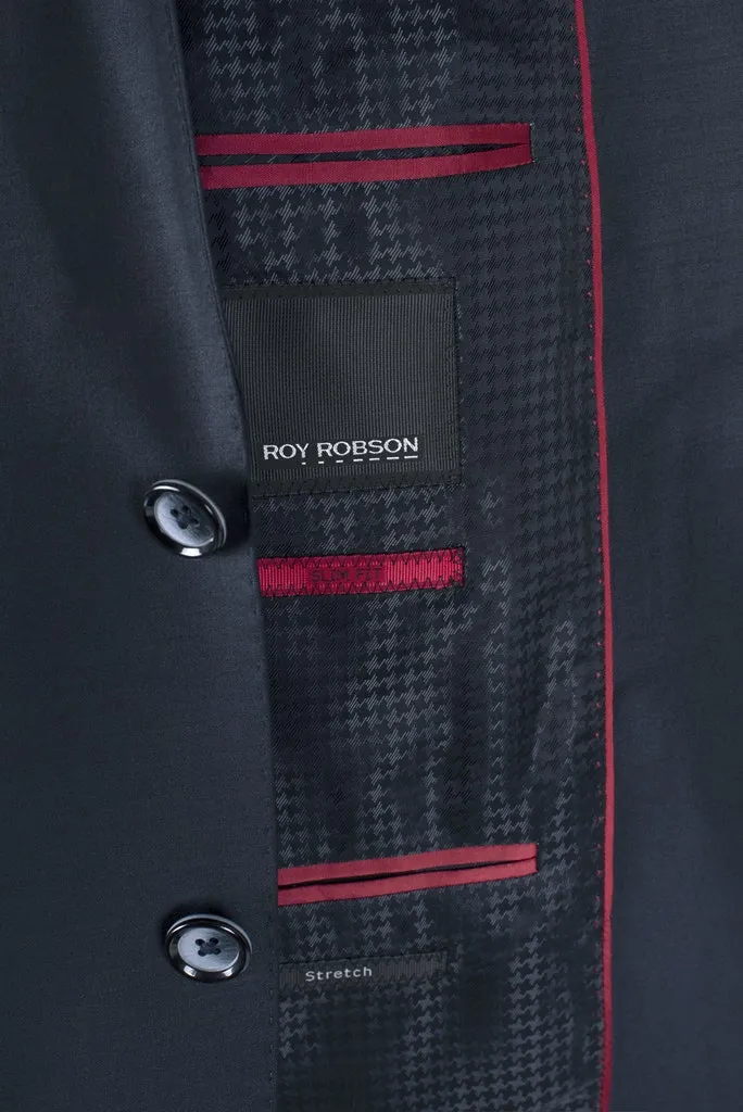 Abito blu scuro slim fit con gilet roy robson in lana stretch