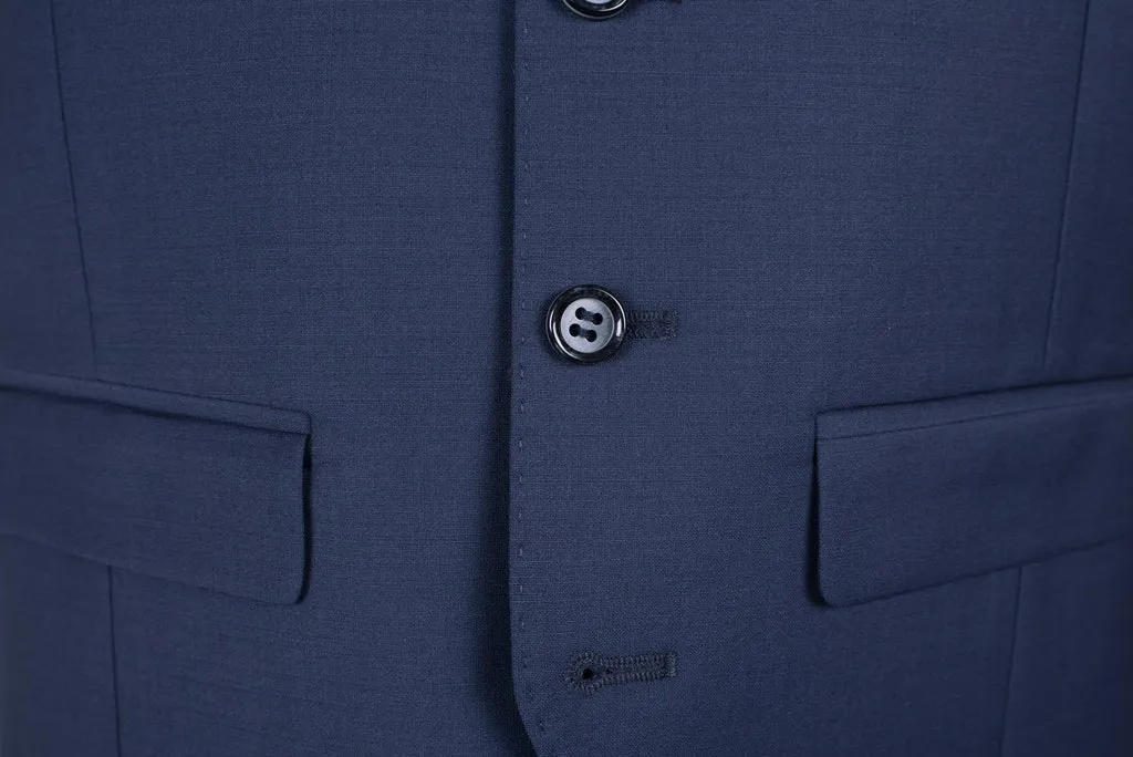 Abito bluette slim fit roy robson in lana stretch