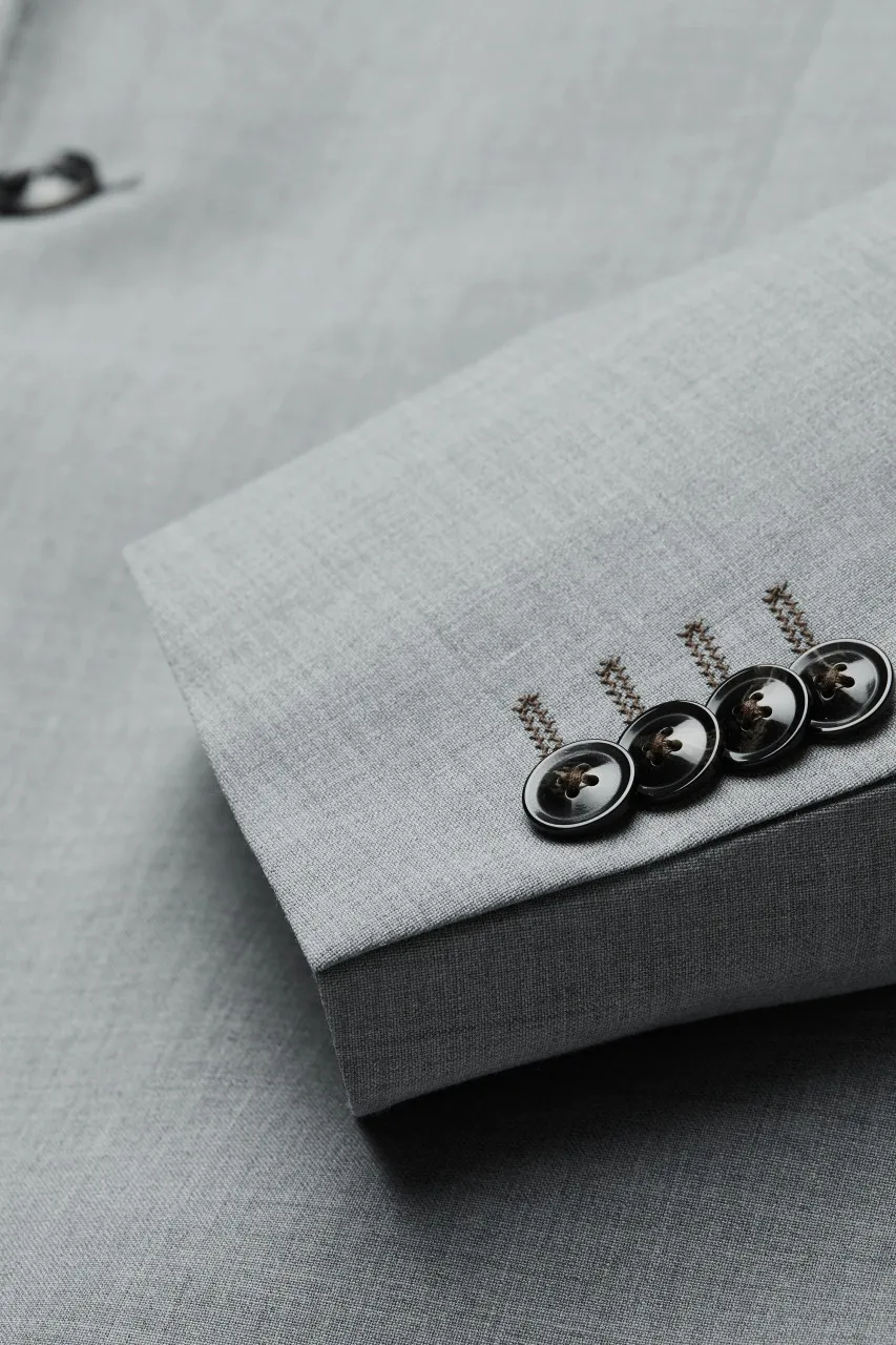 Abito drop quattro digel grigio chiaro in lana stretch easywool