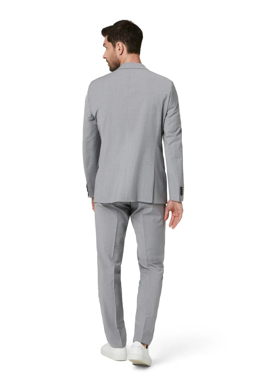 Abito drop quattro digel grigio chiaro in lana stretch easywool