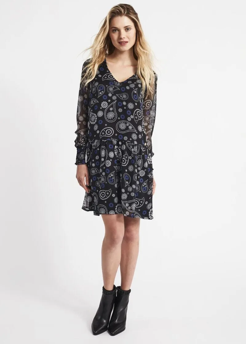 Abito fluido in chiffon stampato