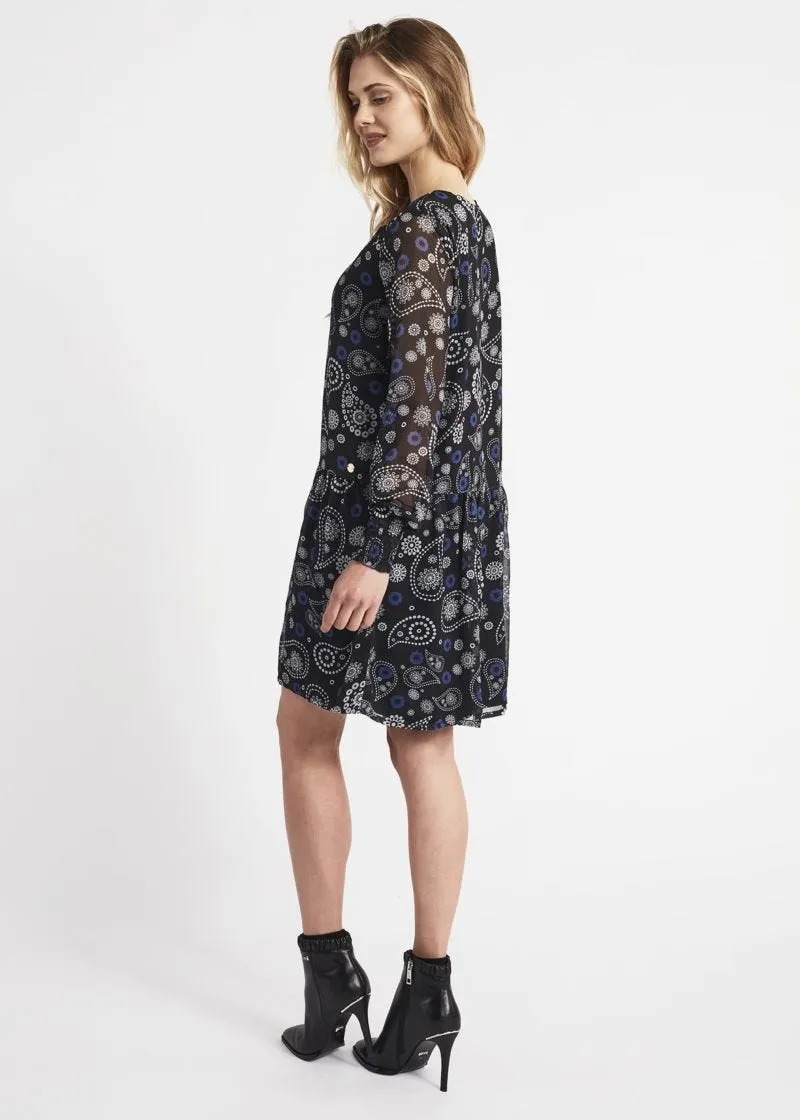 Abito fluido in chiffon stampato