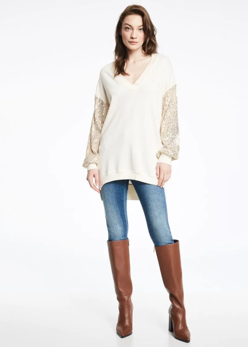 Abito in felpa con paillettes