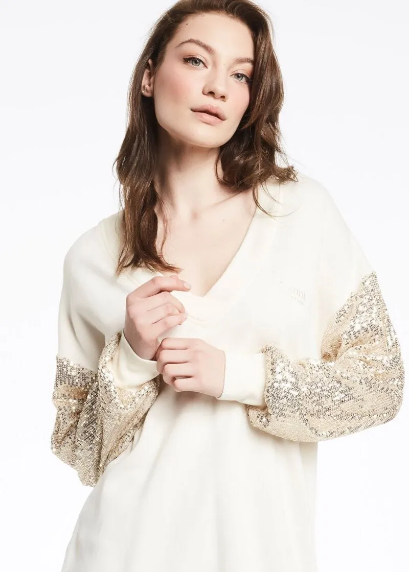 Abito in felpa con paillettes