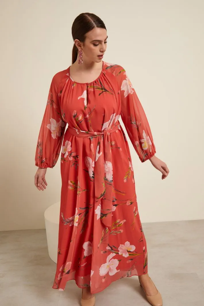 Abito in georgette con cintura