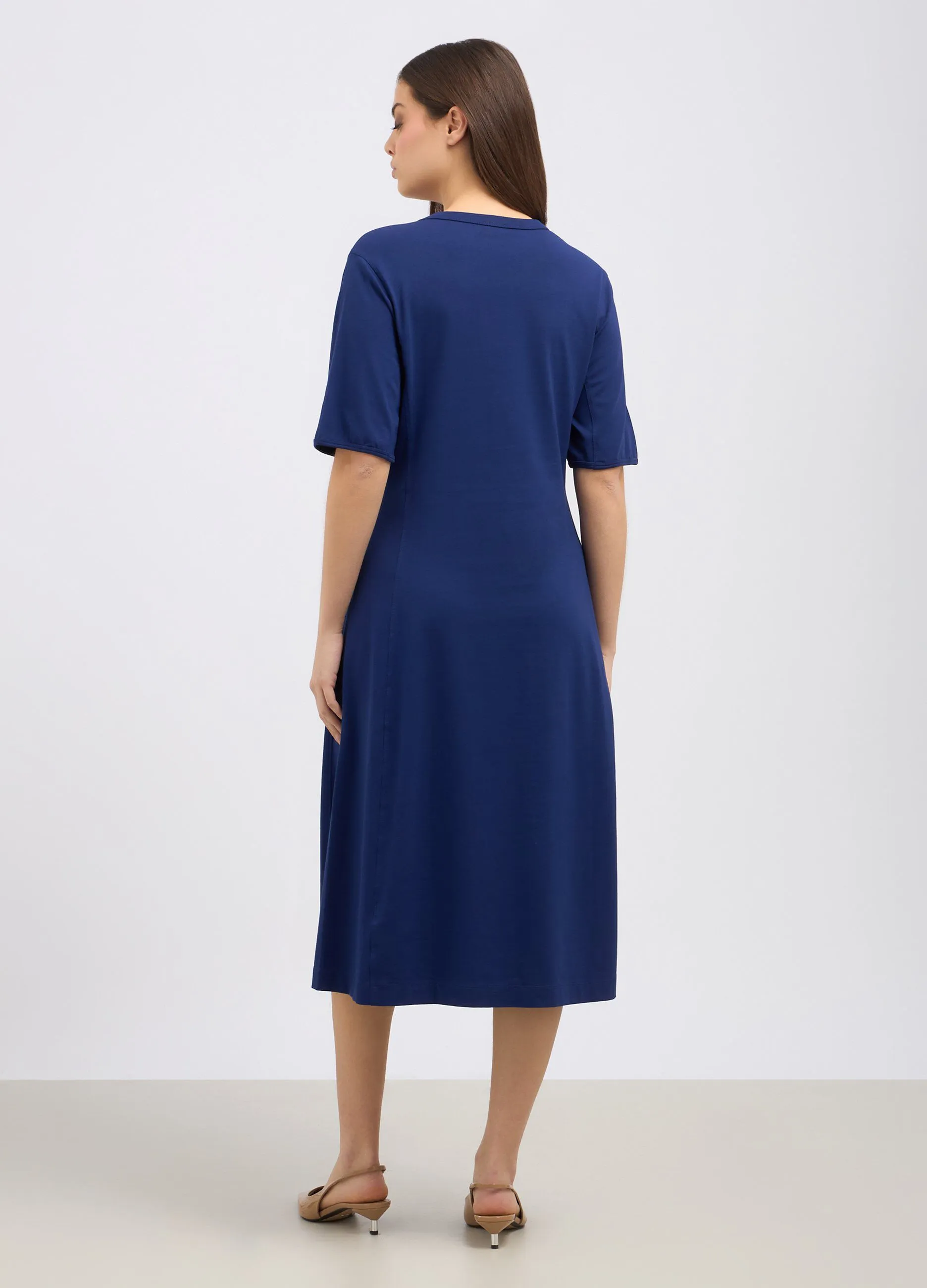 Abito lungo in cotone stretch donna