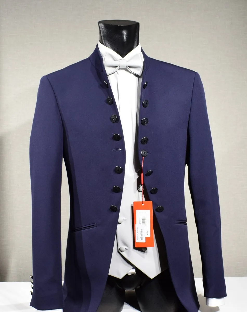 Abito musani bluette modello coreana slim fit