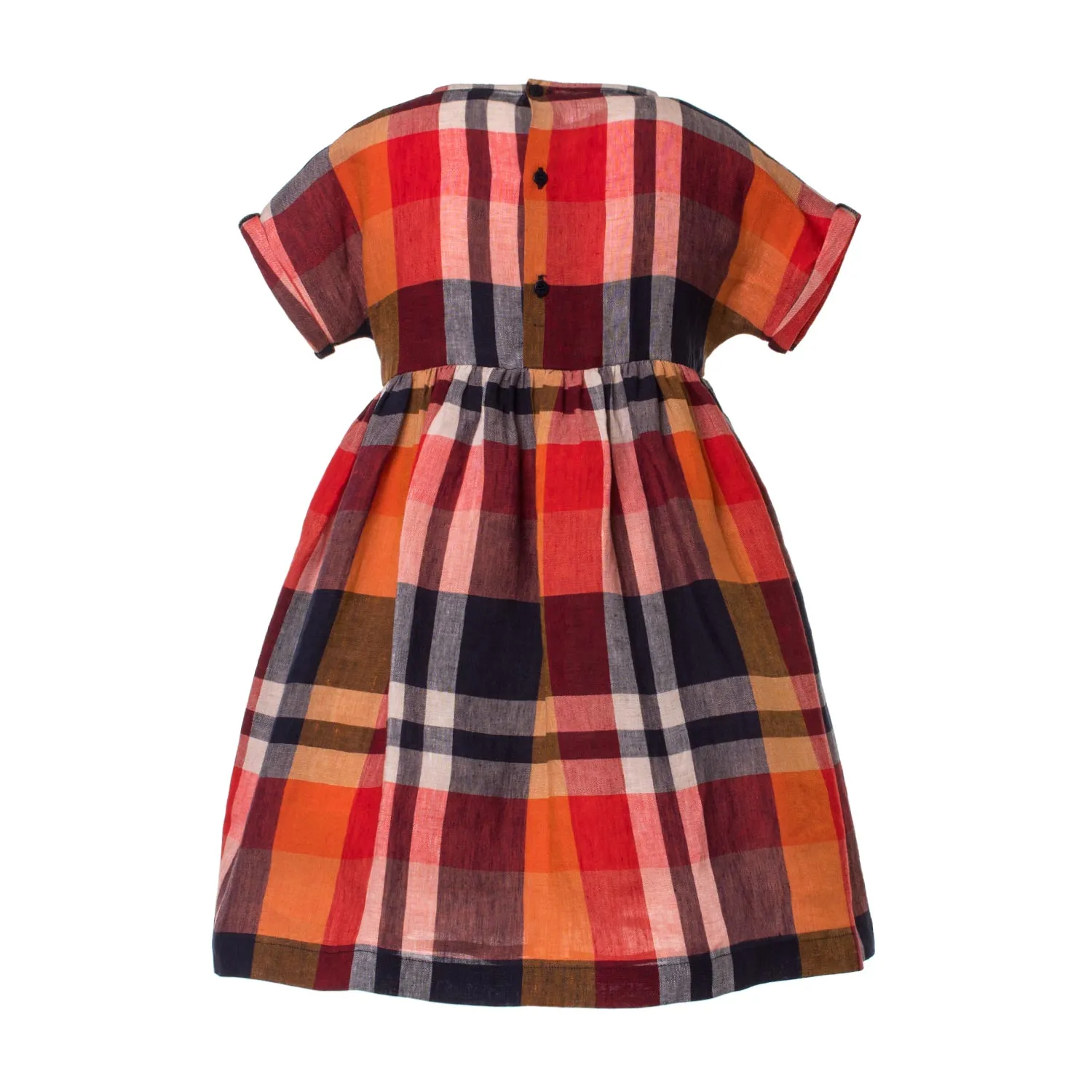 Abito Tartan Bambina In Lino