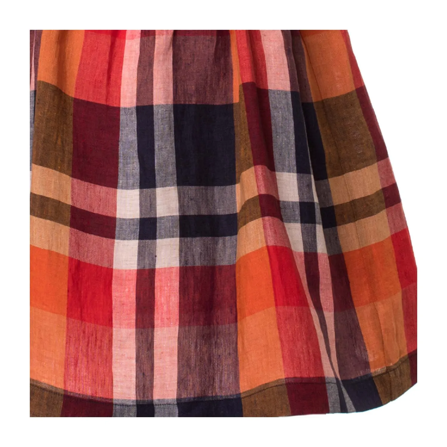 Abito Tartan Bambina In Lino