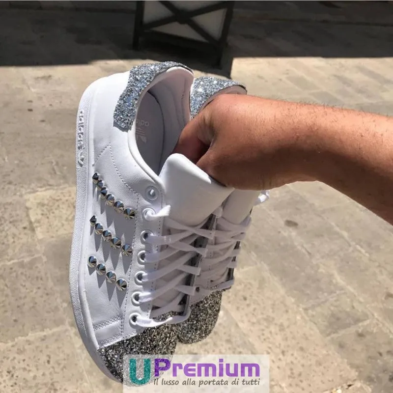 Adidas Stan Smith Borchiate Glitter Argento