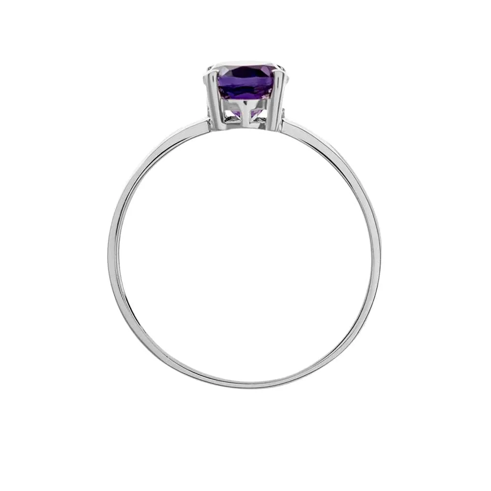 Anello Solitario Amélie Oro Bianco 375/1000 Ametista Viola 1413178