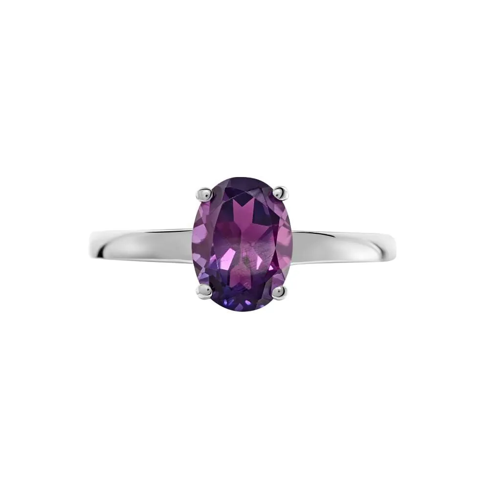 Anello Solitario Amélie Oro Bianco 375/1000 Ametista Viola 1413178