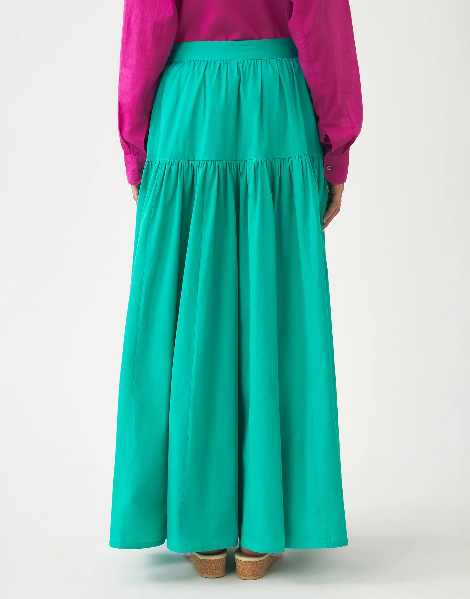 ANTIK BATIK Gonna Lunga in Pop Aqua