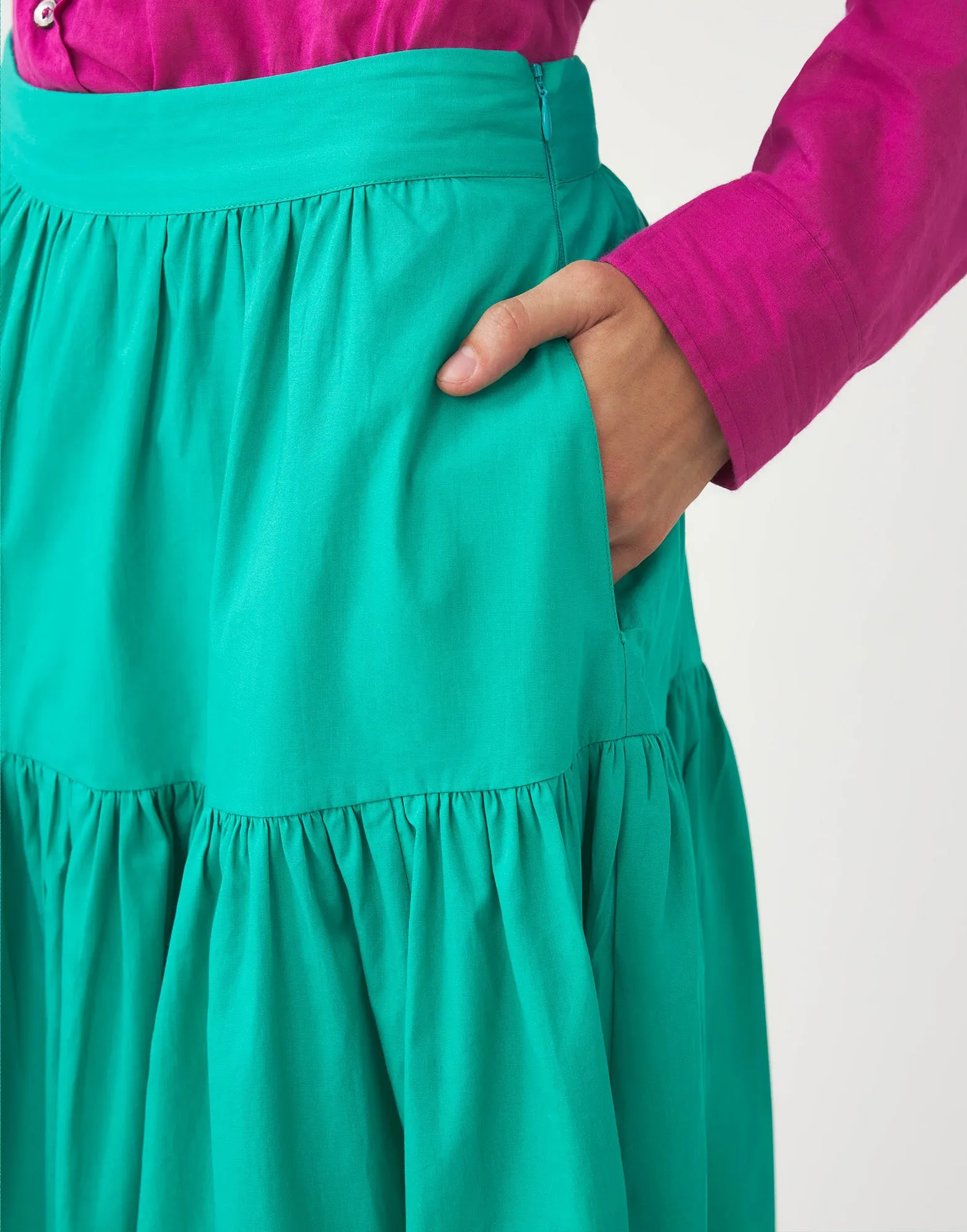 ANTIK BATIK Gonna Lunga in Pop Aqua