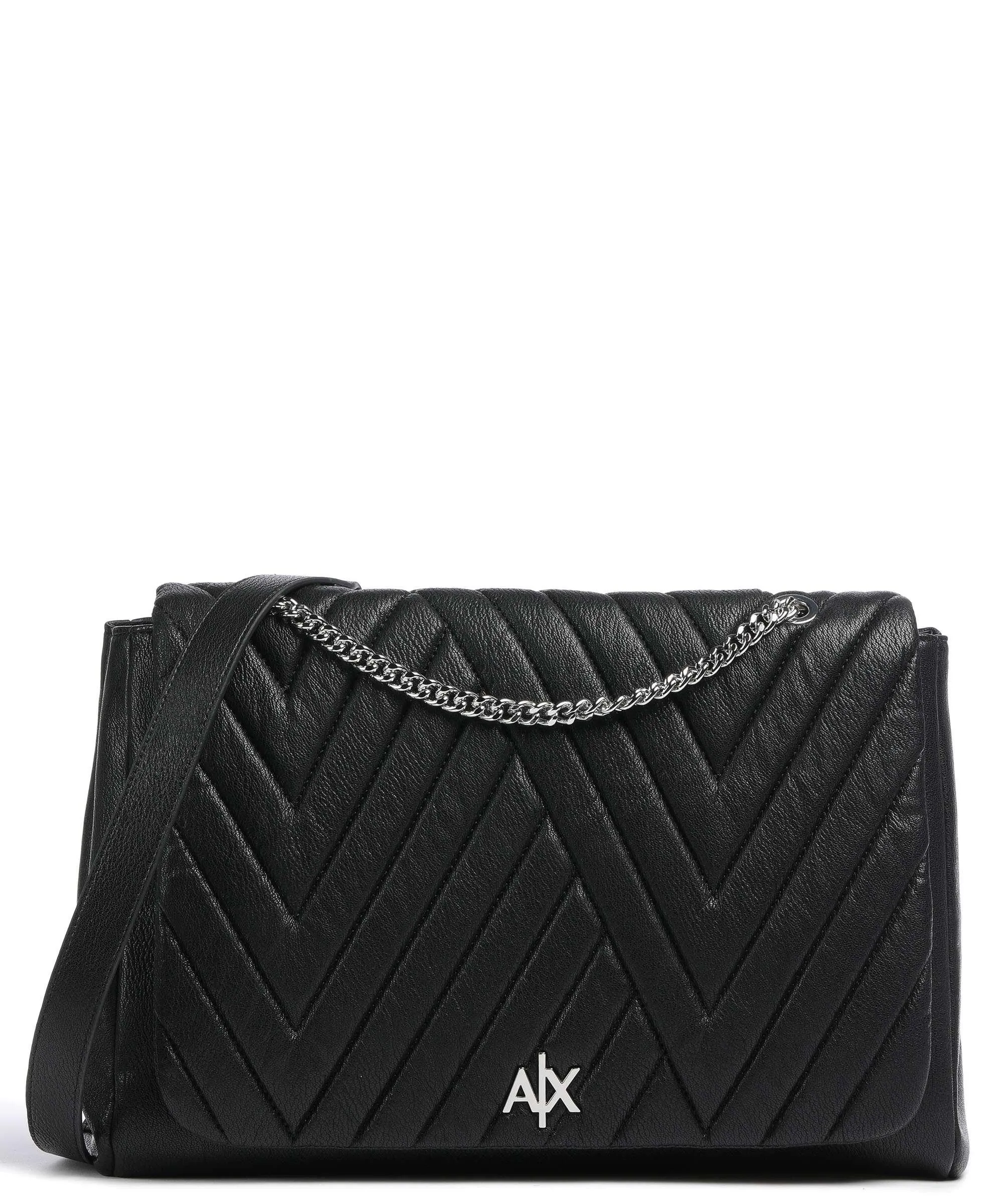  Armani Exchange Borsa a spalla pelle sintetica nero  