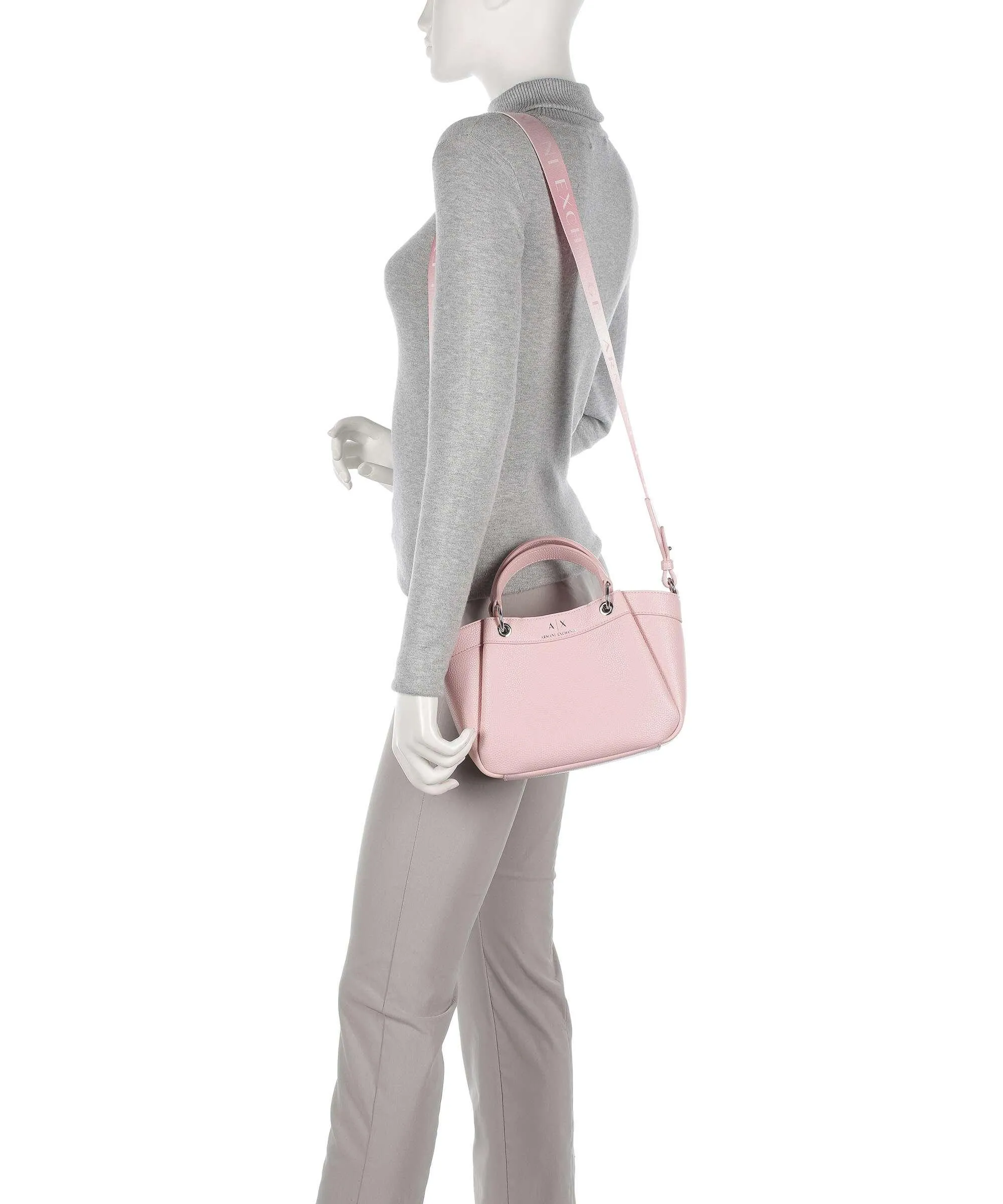  Armani Exchange Wave S Borsa a mano pelle sintetica rosa  