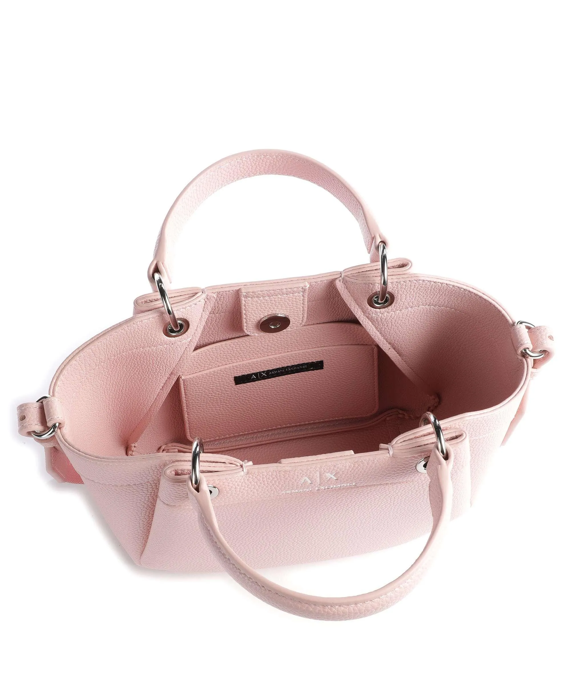  Armani Exchange Wave S Borsa a mano pelle sintetica rosa  