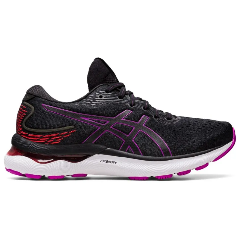 Asics Gel Nimbus 24 Nero Viola Rosso - Scarpe Running Donna