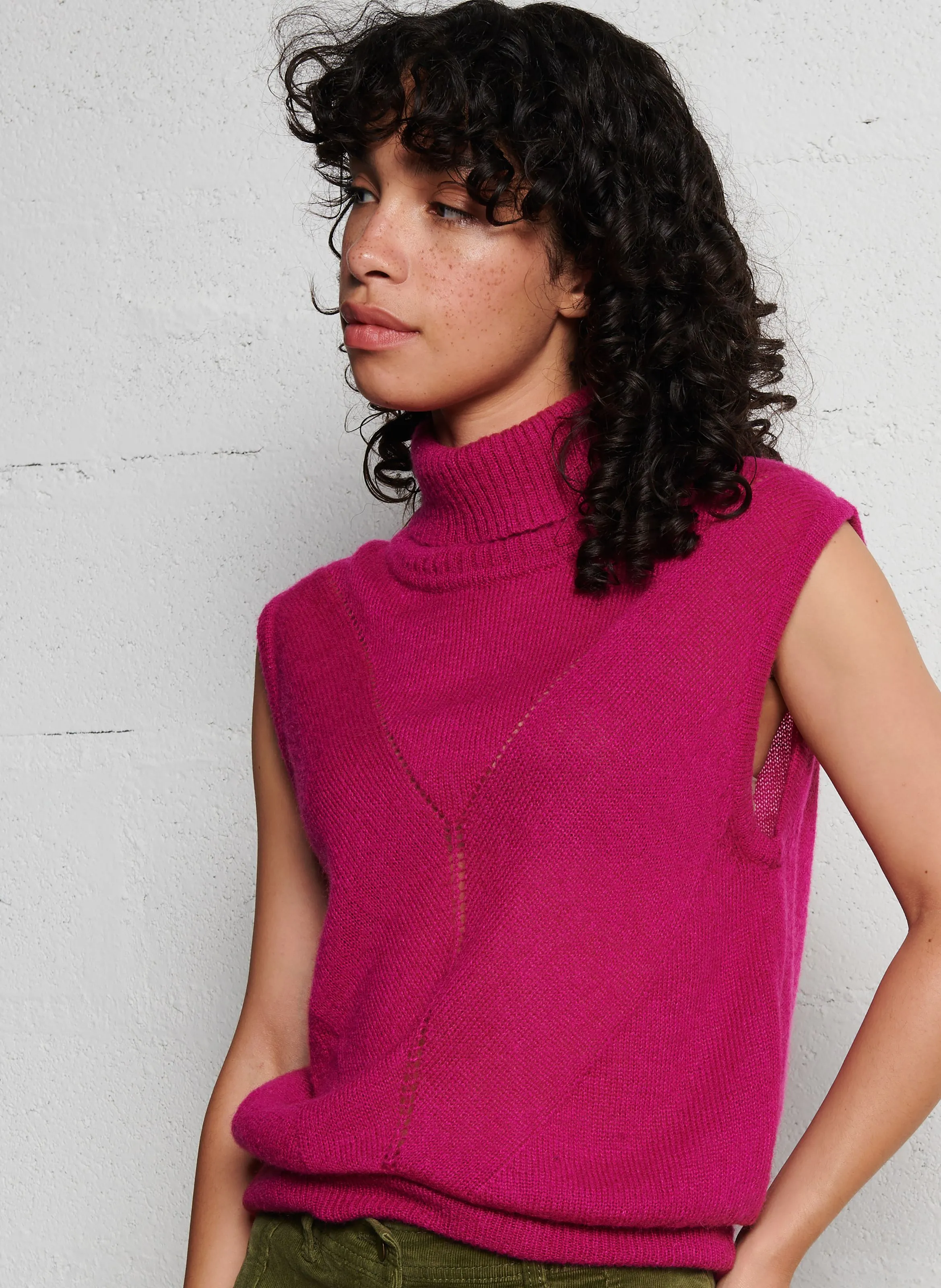  BENSIMON   MAYA - Maglione a collo alto in misto lana | Rosa