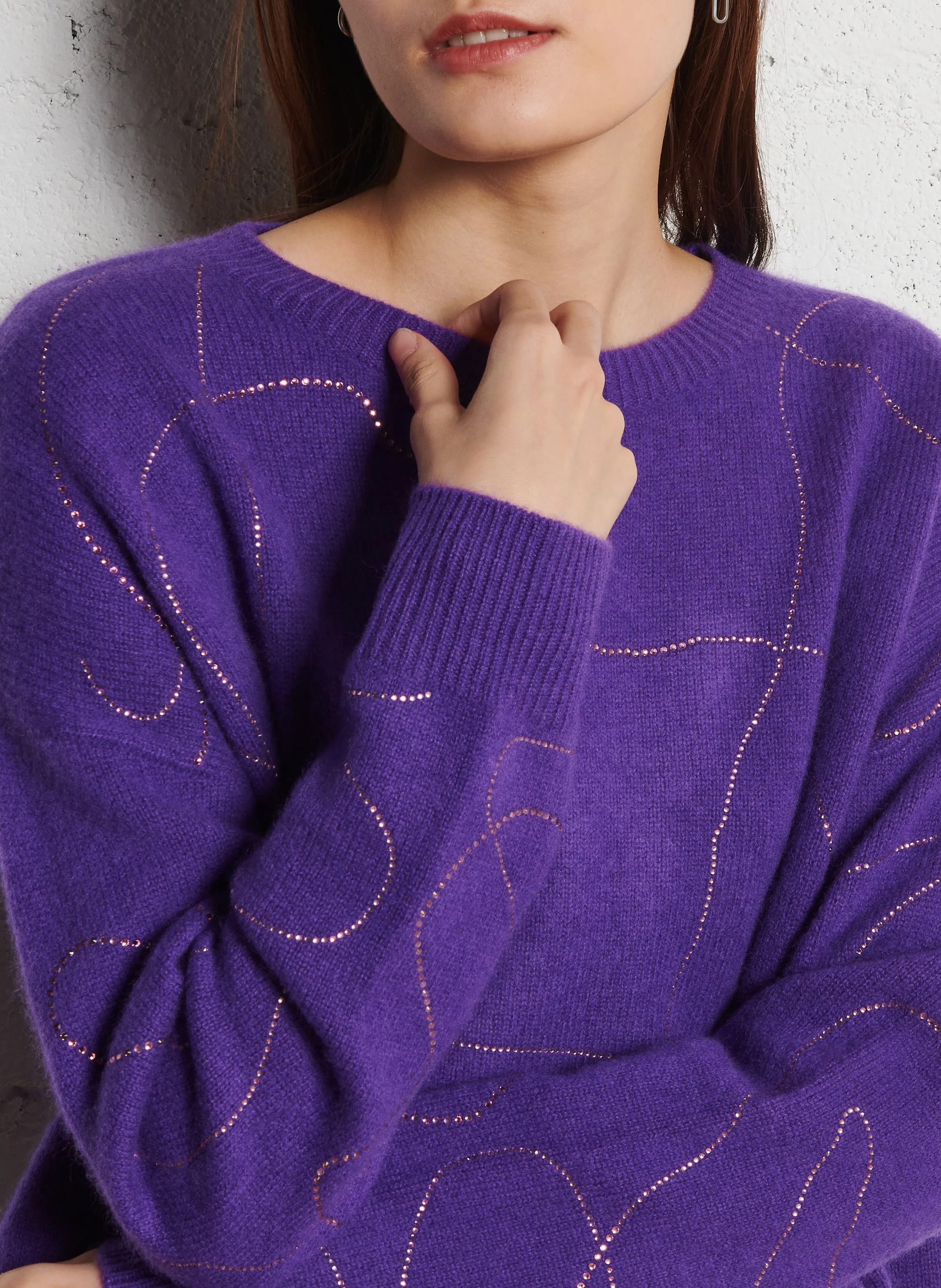  BERENICE   APOLLO - Maglione dritto con strass | Viola
