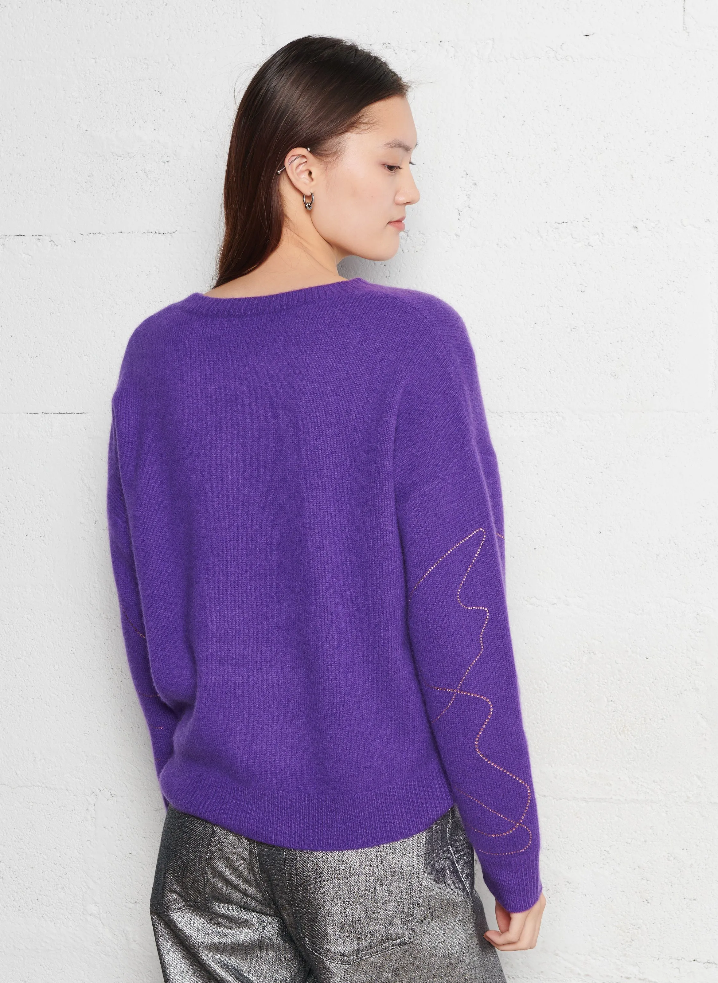  BERENICE   APOLLO - Maglione dritto con strass | Viola