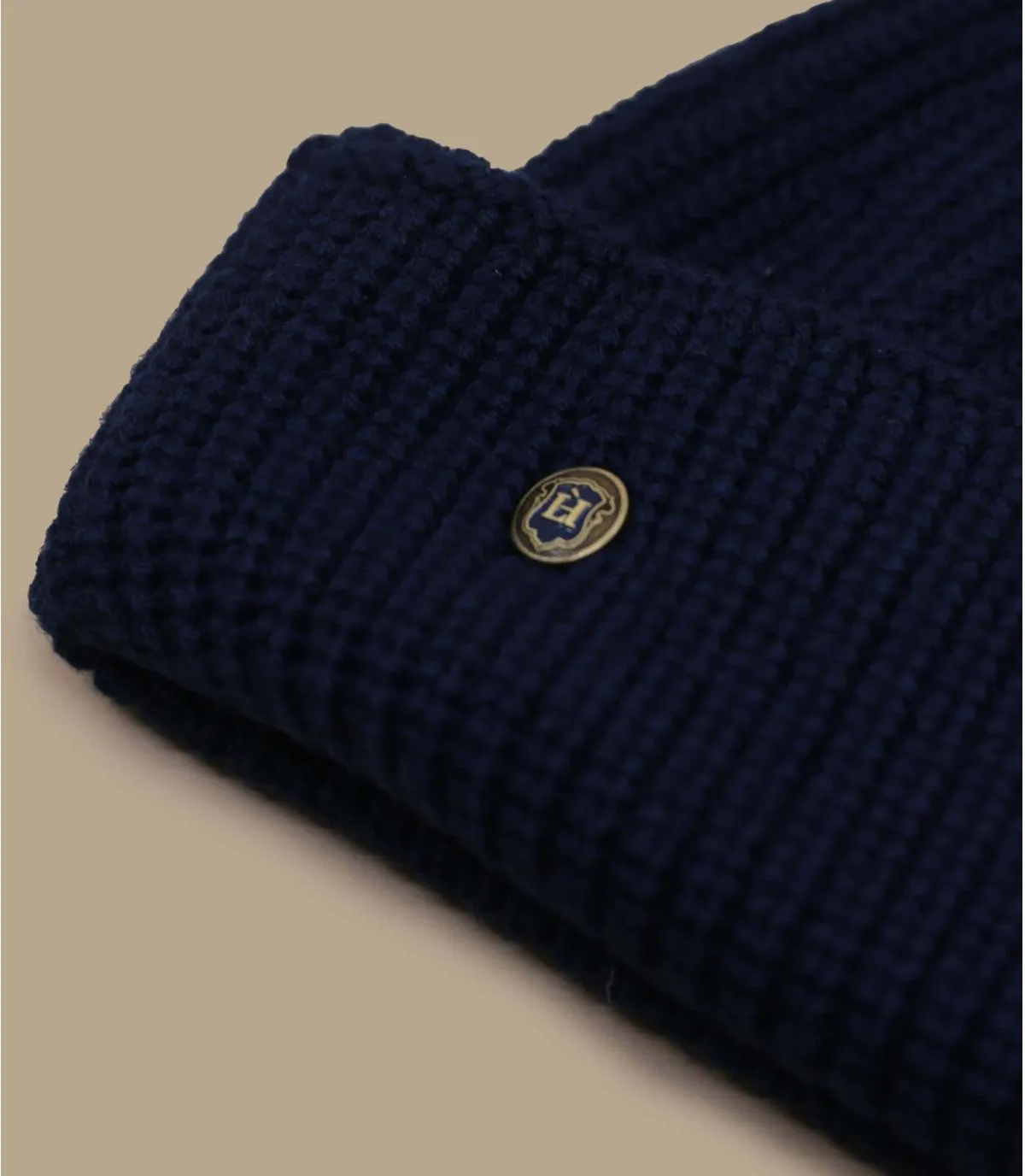 Berretto con risvolto in lana bluBoret Laulhère blue     