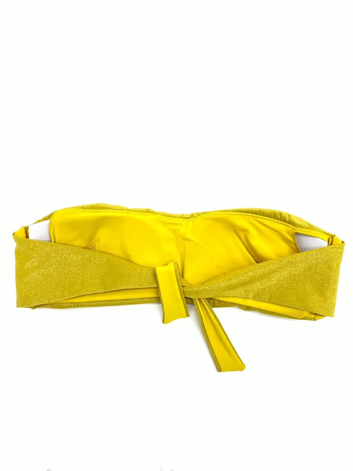 BIKINI A FASCIA SENAPE EFFETTO GLITTERATO