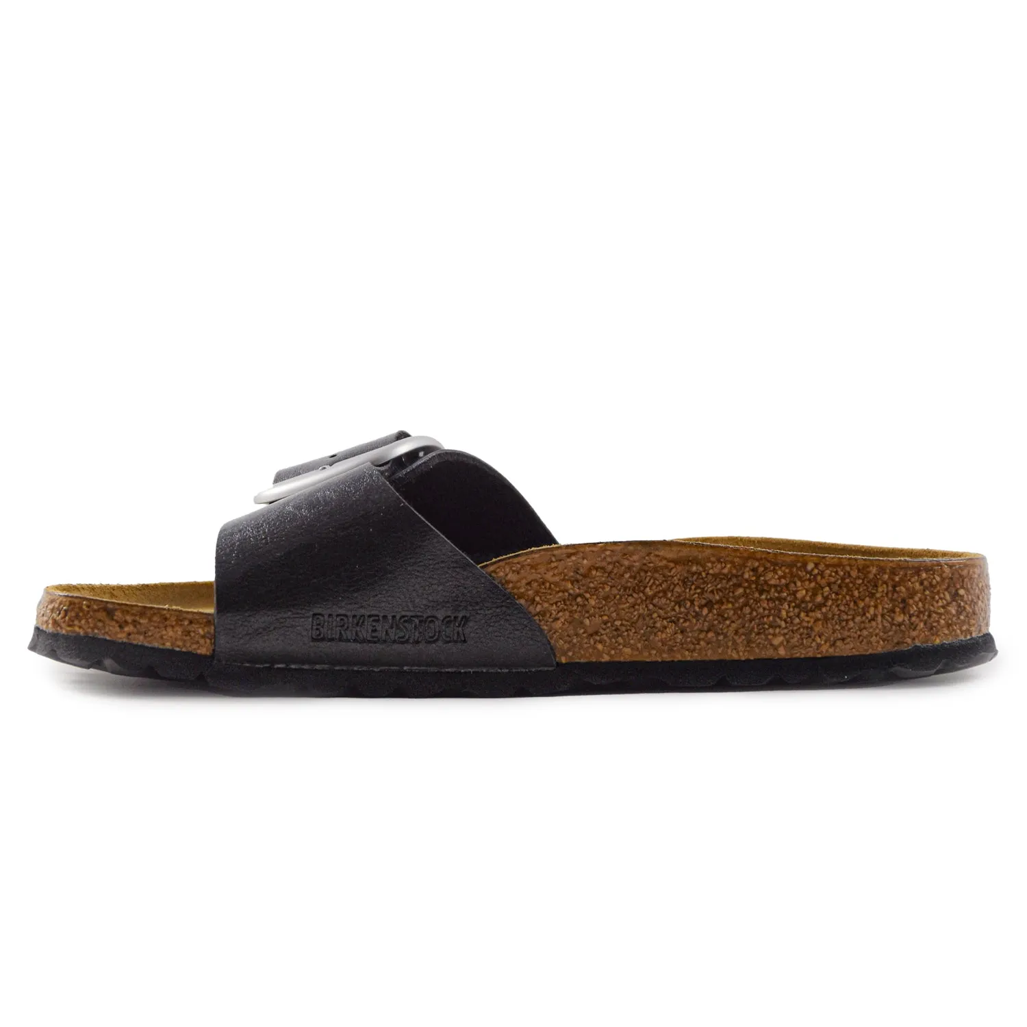 Birkenstock Madrid Buckle Sandali Donna Liquirizia Fibbia Argento
