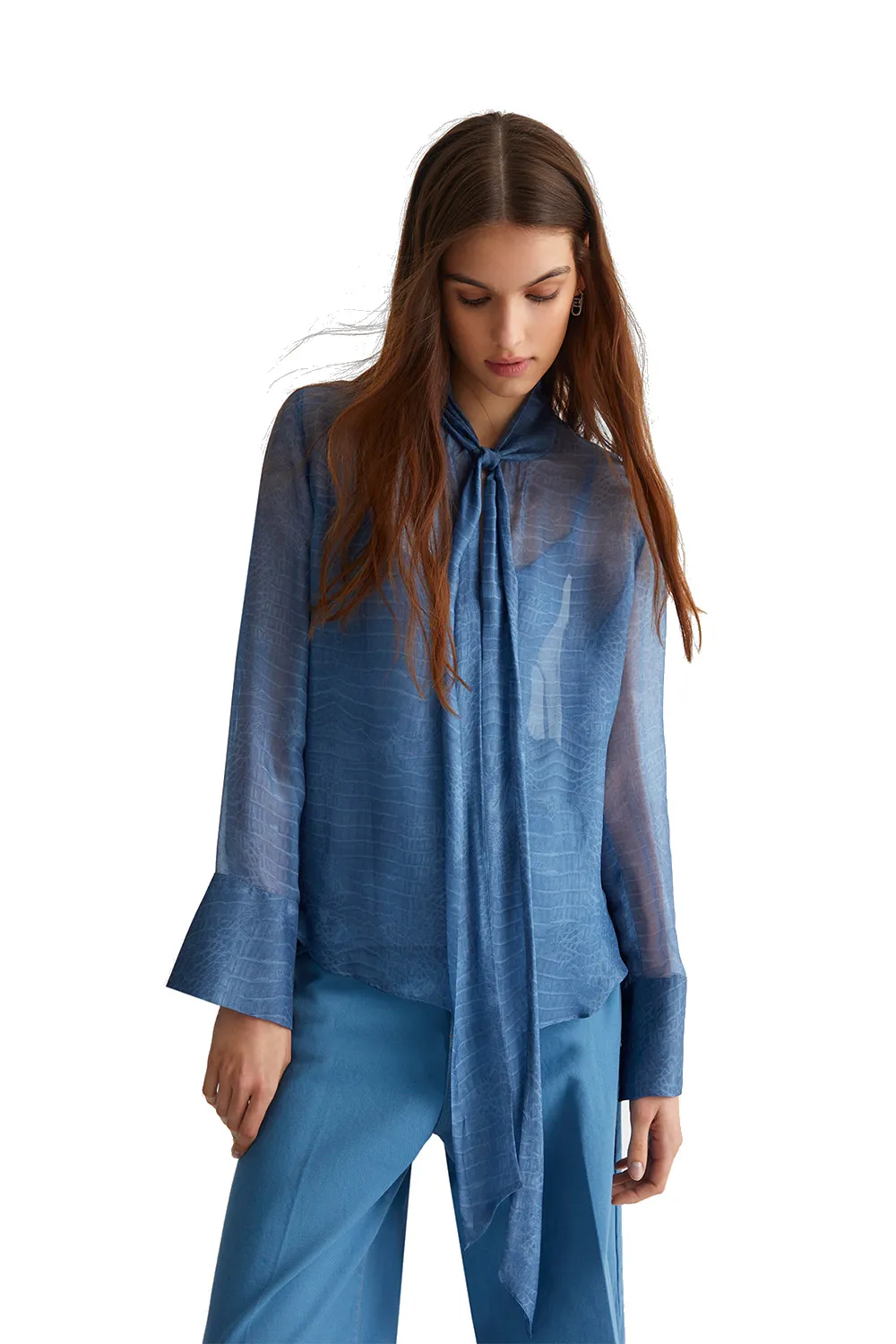 Blusa in Misto Seta Stampata