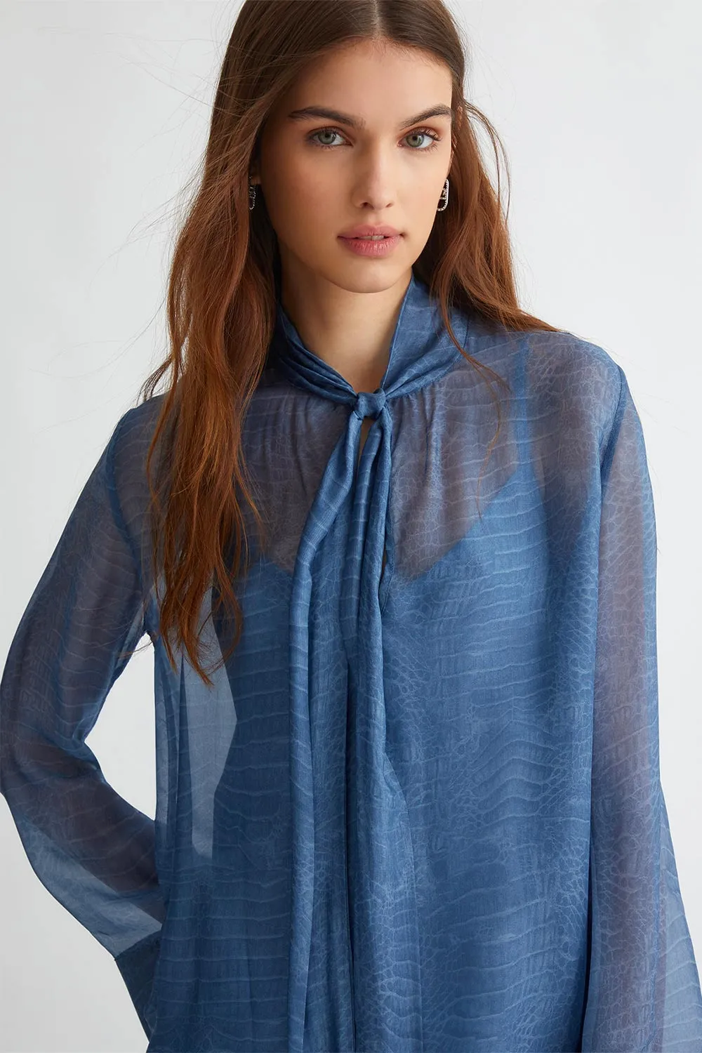 Blusa in Misto Seta Stampata