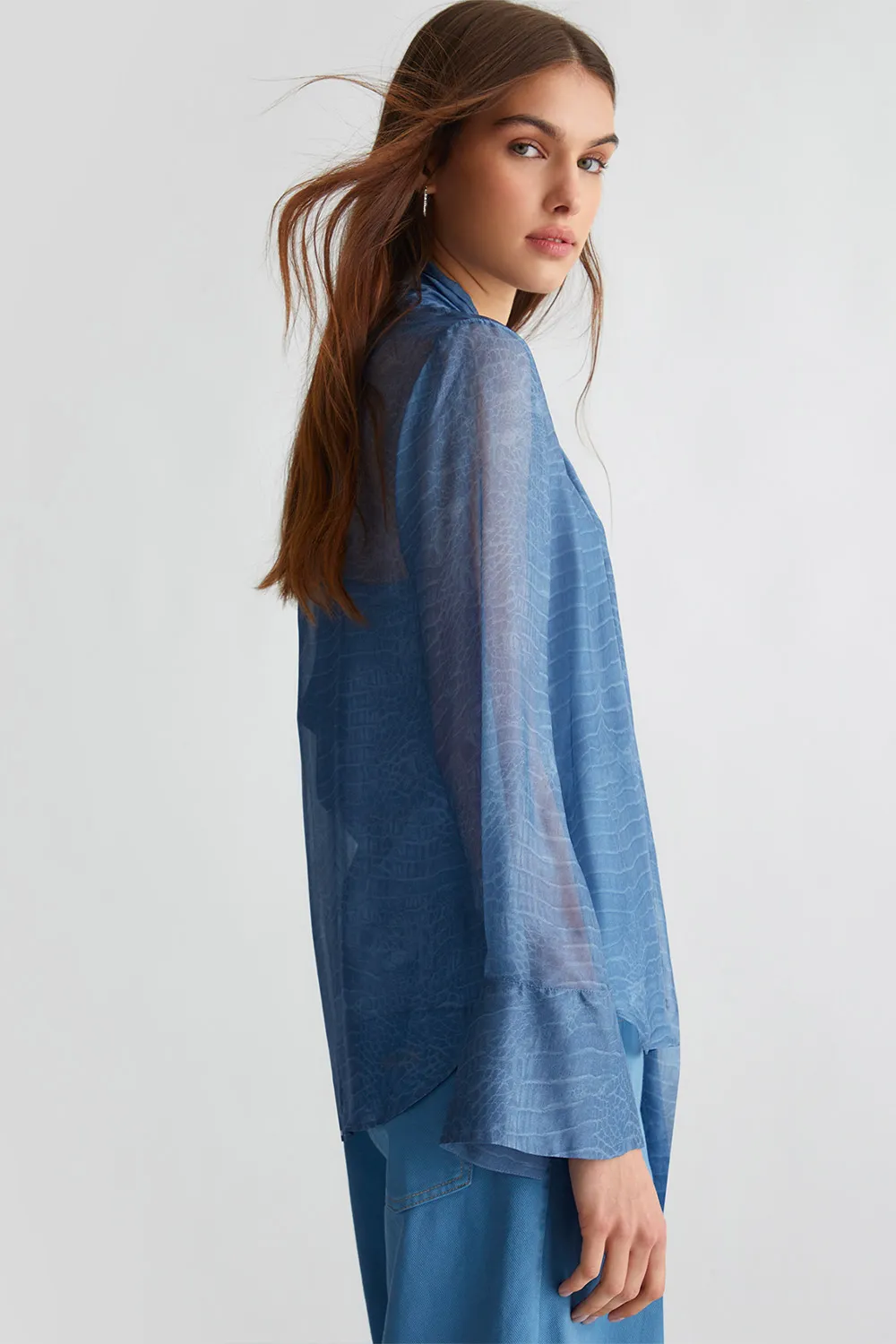 Blusa in Misto Seta Stampata