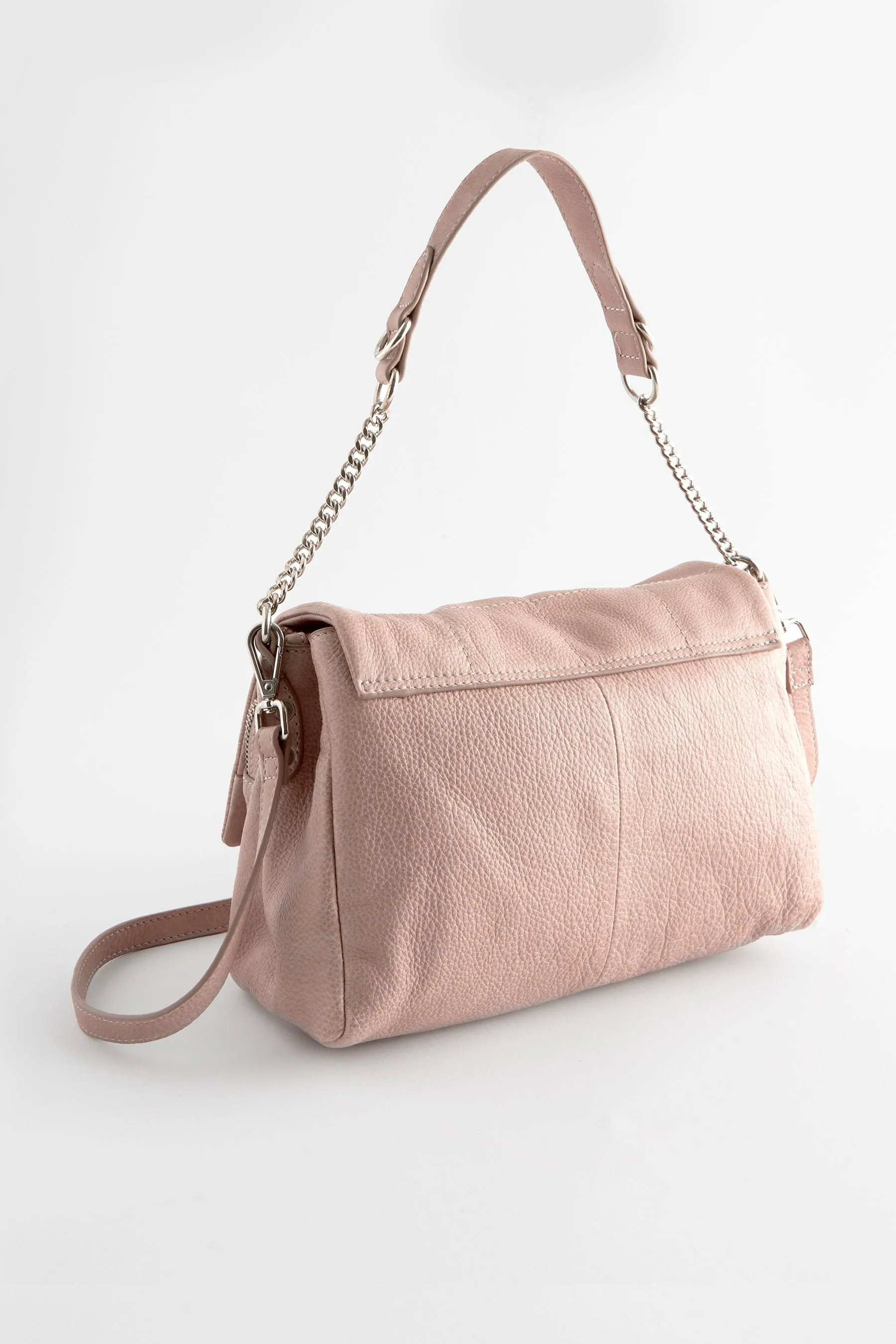 Borsa a tracolla in pelle trapuntata con catena    