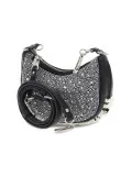 Borsa a tracolla Steve Madden BRISKY SMALL HOBO in pelle e crystal nero e argento