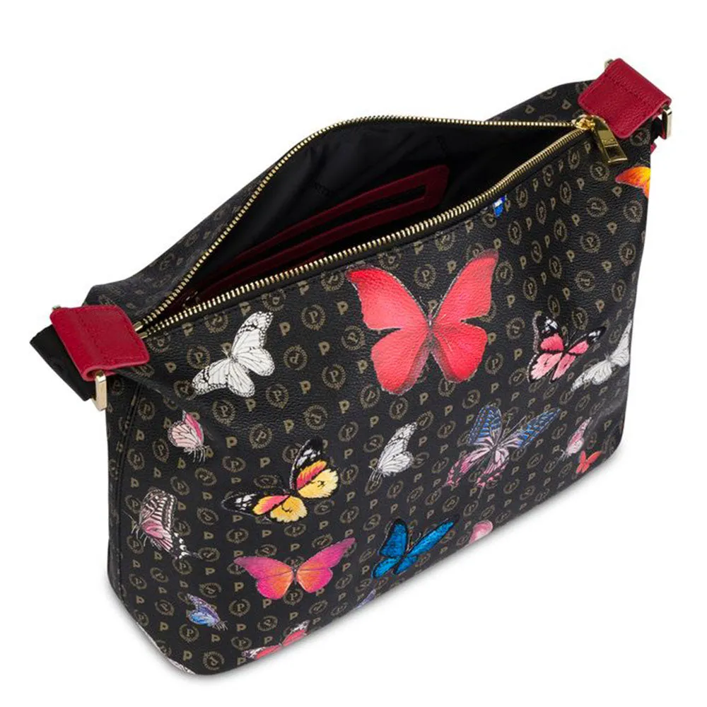 Borsa Donna Messenger POLLINI Linea Heritage Butterfly Nero e Rosso