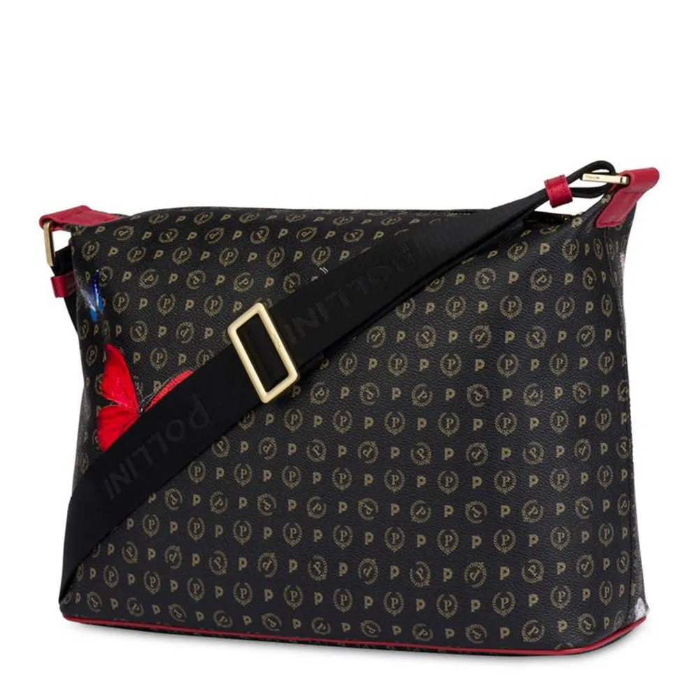 Borsa Donna Messenger POLLINI Linea Heritage Butterfly Nero e Rosso