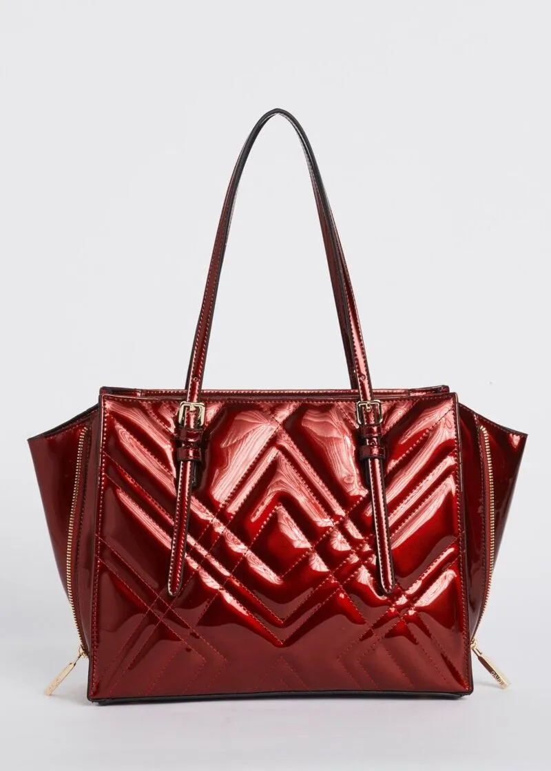 Borsa in vernice matelassé