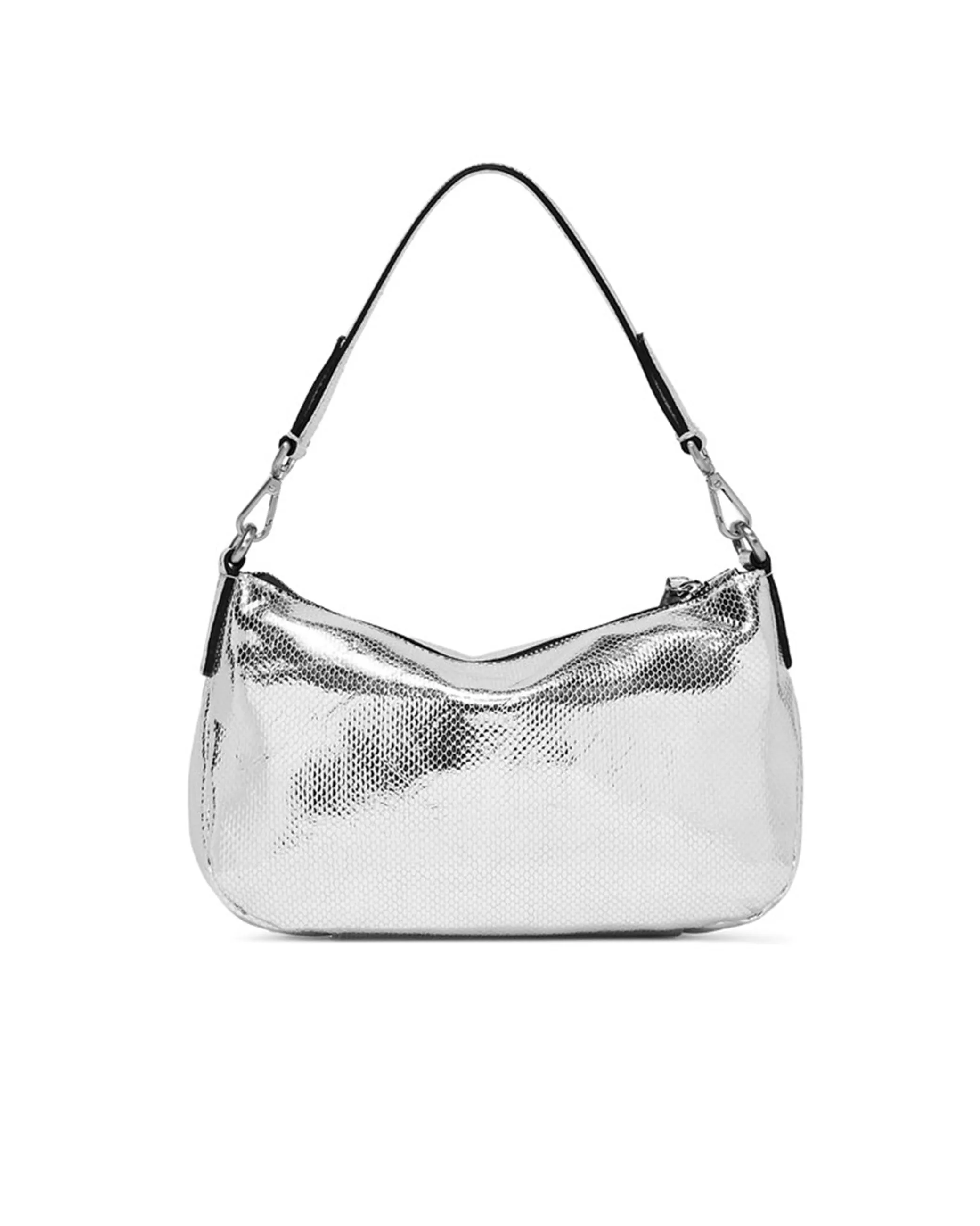 Borsa Nadia pelle laminata argento