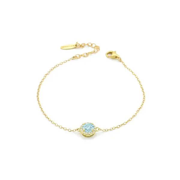 BR600DA Bracciale oro giallo con cristallo acquamrina e zirconi    